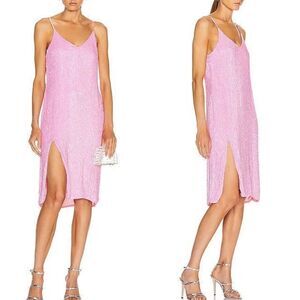 Retrofête Denisa Unicorn Barbie Pink Sequin Dress XS